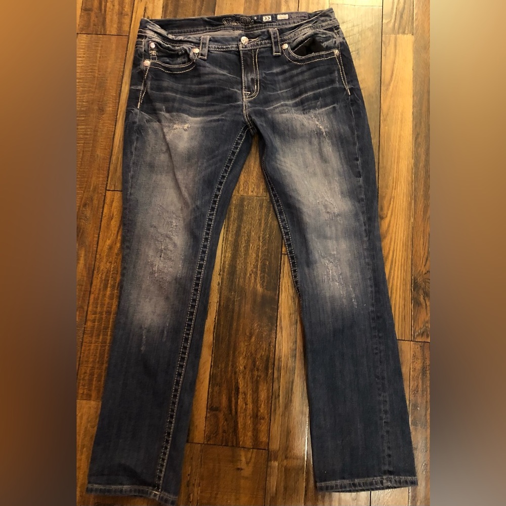 Size 33, easy straight miss me jeans